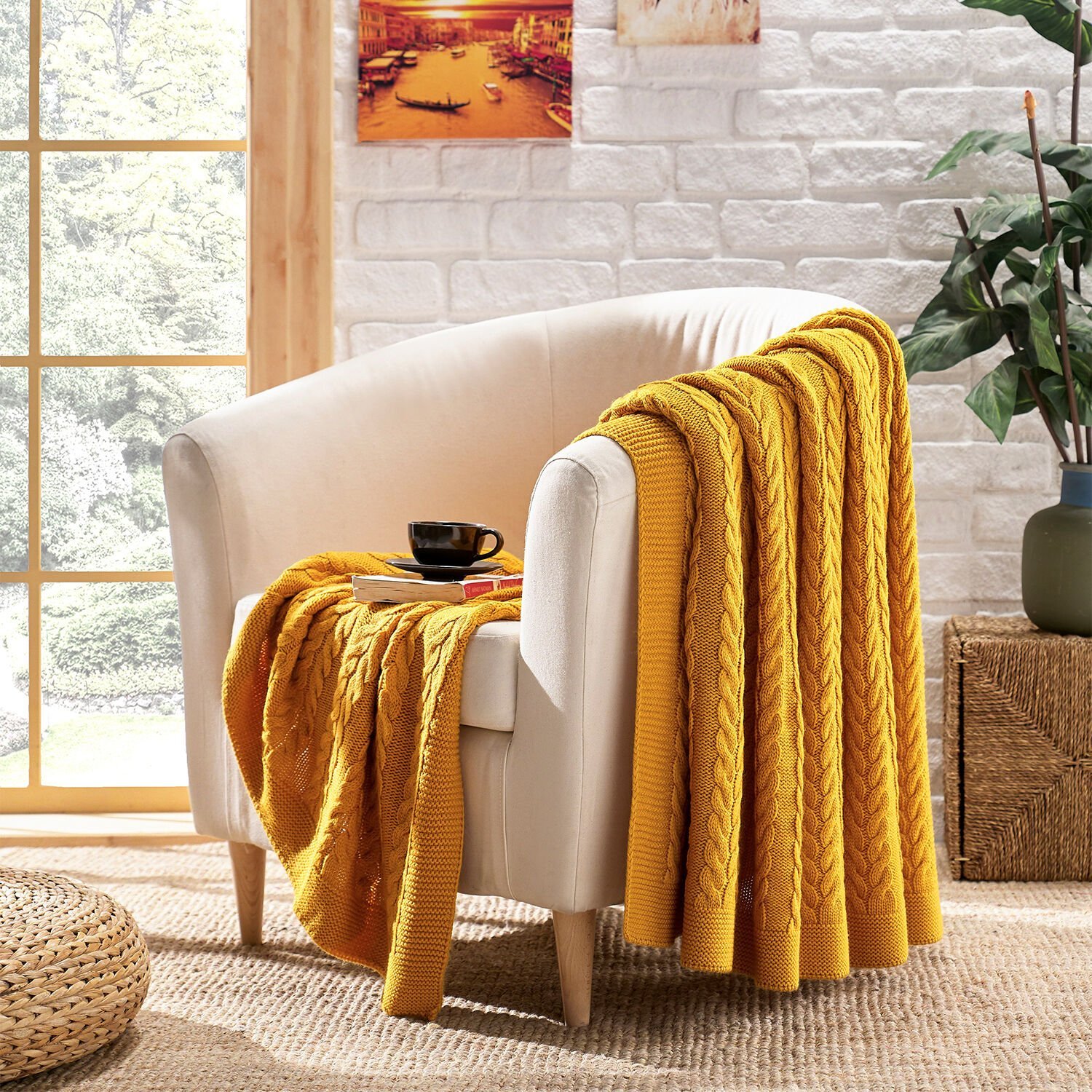 Ta15005 Örgü Koltuk Şalı HARDAL