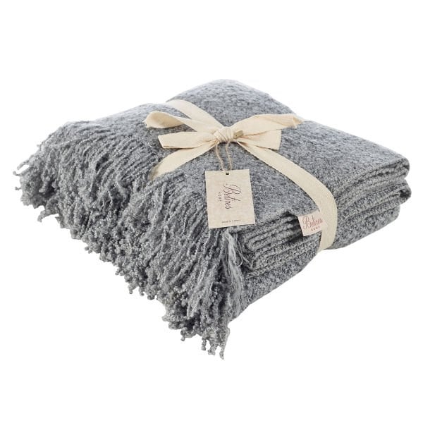 Örgü Koltuk Şalı Throw GRİ