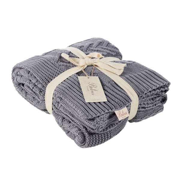 Tp21001 Örgü Koltuk Şalı GRİ